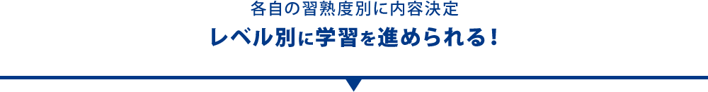 レベル別に学習を進められる！